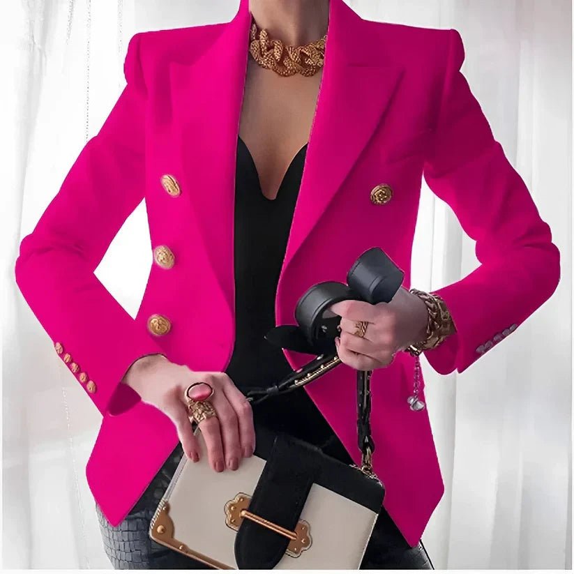 Elegant Tailored Blazer for Women with Double Breasted Fitted Style