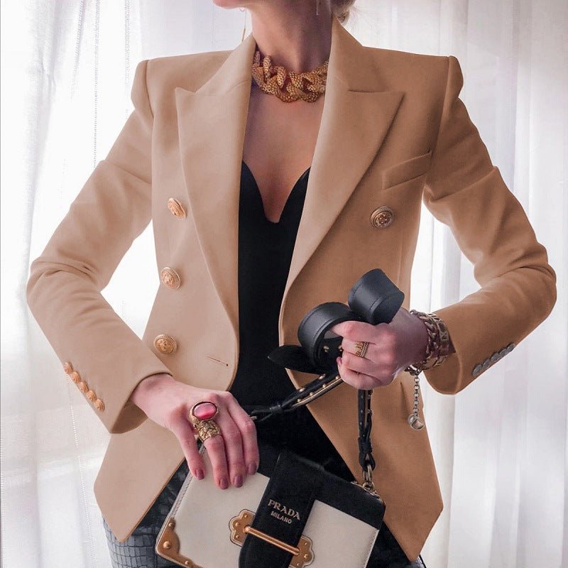 Elegant Tailored Blazer for Women with Double Breasted Fitted Style