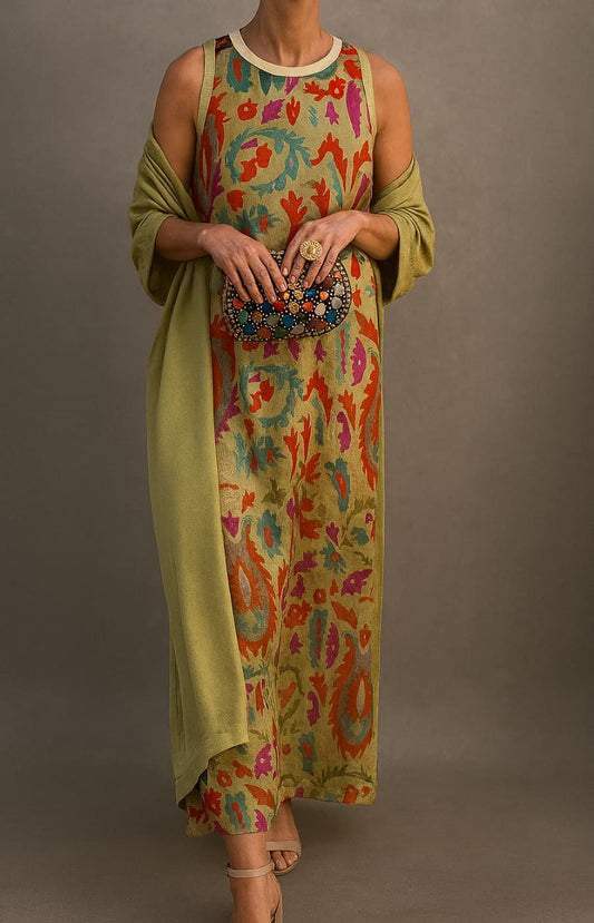 Printed Sleeveless Maxi Dress
