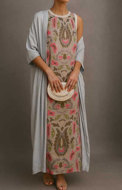 Printed Sleeveless Maxi Dress