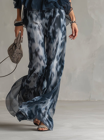 Navy Blue Halter Jumpsuit with Wide Leg Pants
