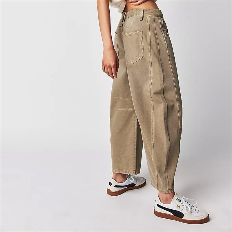 Light Blue Barrel Jeans with Relaxed Wide Leg
