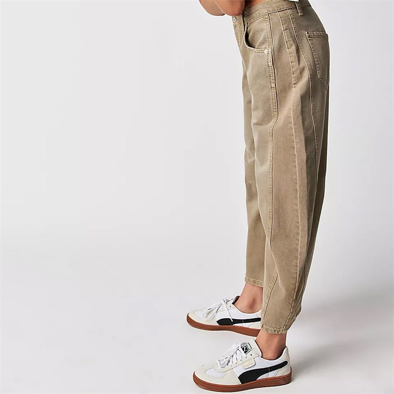 Light Blue Barrel Jeans with Relaxed Wide Leg
