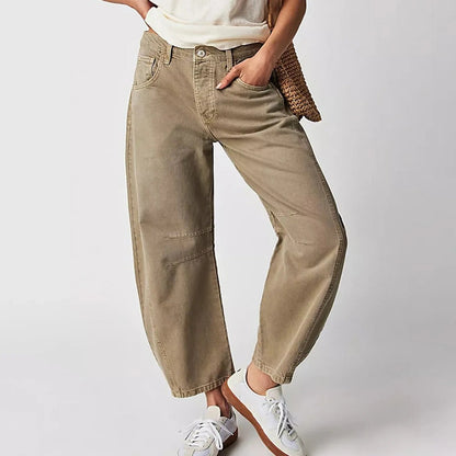 Light Blue Barrel Jeans with Relaxed Wide Leg