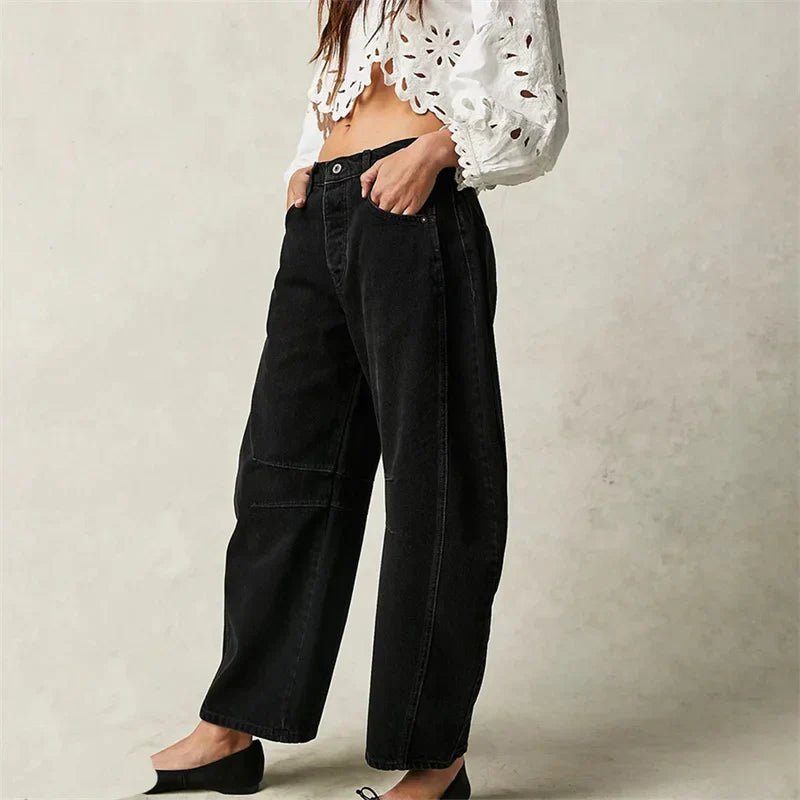 Light Blue Barrel Jeans with Relaxed Wide Leg