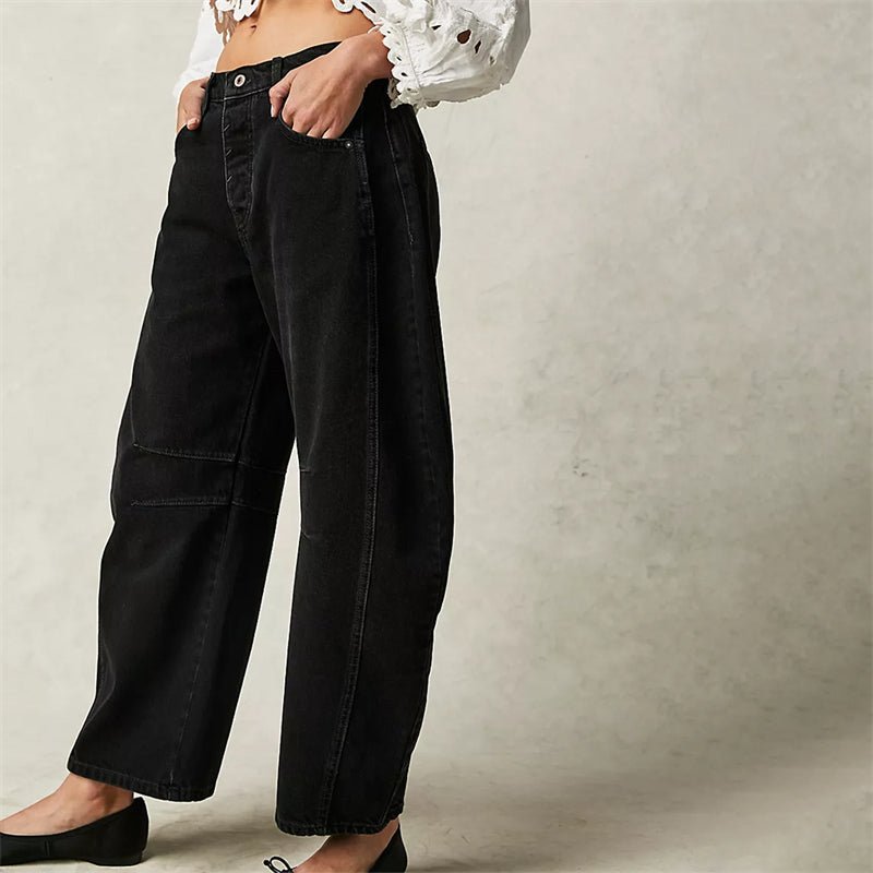 Light Blue Barrel Jeans with Relaxed Wide Leg
