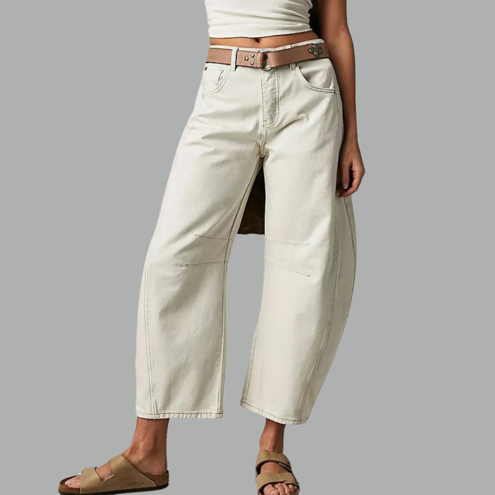 Light Blue Barrel Jeans with Relaxed Wide Leg