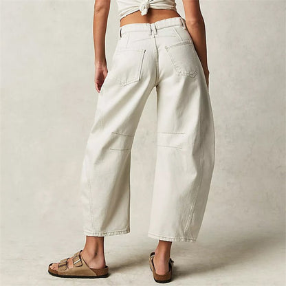 Light Blue Barrel Jeans with Relaxed Wide Leg