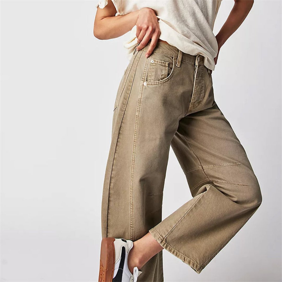 Effortless Relaxed Mom Jeans for Women with Cropped Barrel Leg Style