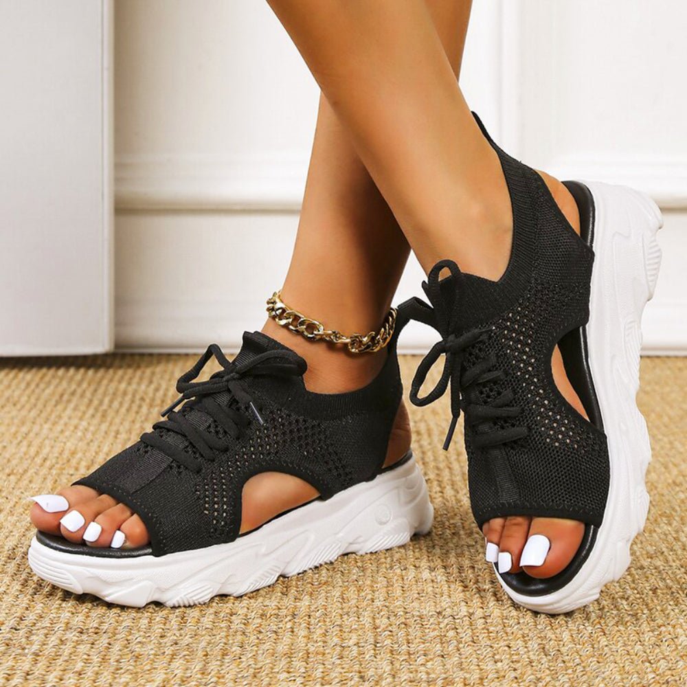 Comfortable Platform Sandals for Women with Lace Up Style