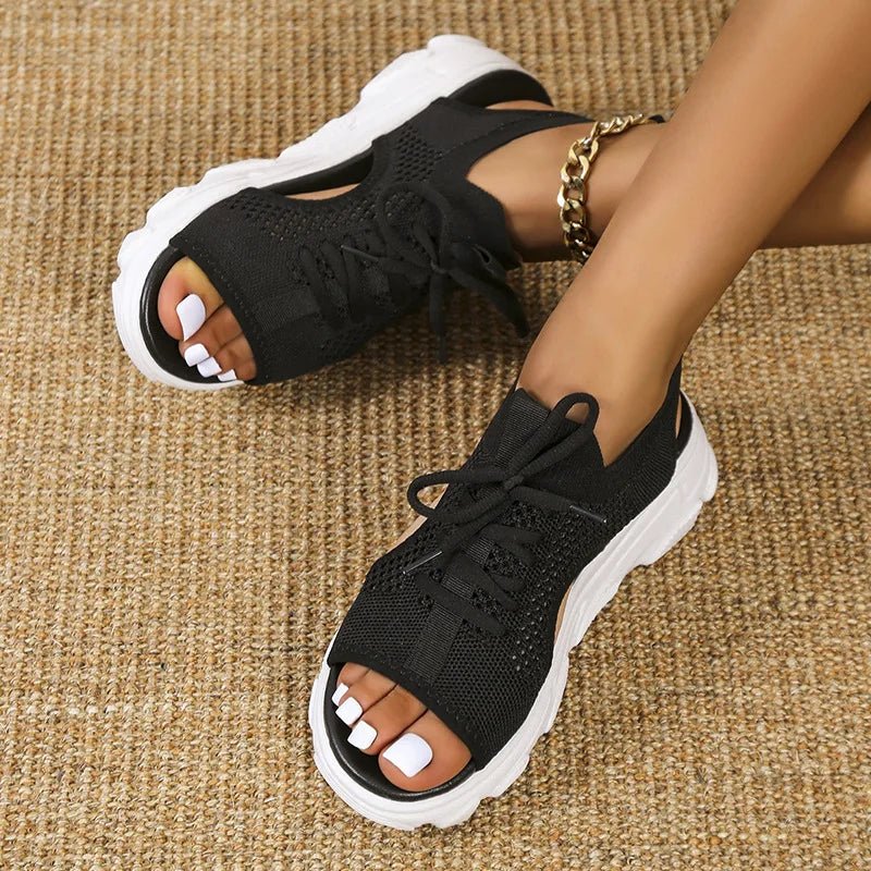Comfortable Platform Sandals for Women with Lace Up Style