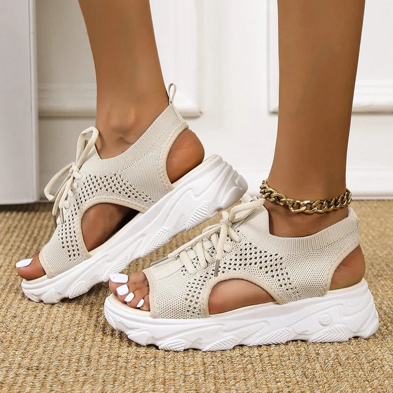Comfortable Platform Sandals for Women with Lace Up Style