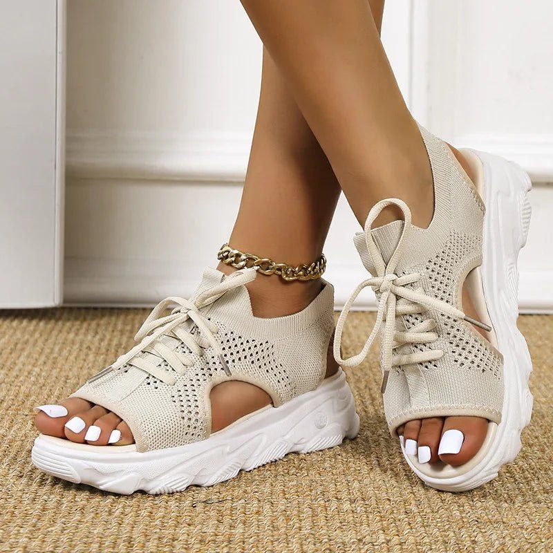 Comfortable Platform Sandals for Women with Lace Up Style