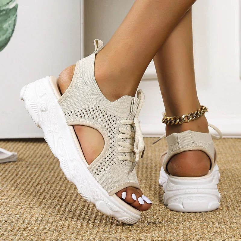 Comfortable Platform Sandals for Women with Lace Up Style