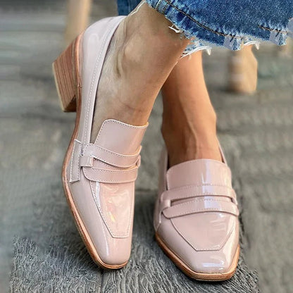 Elegant Pink Loafers for Women with Penny Toe Style