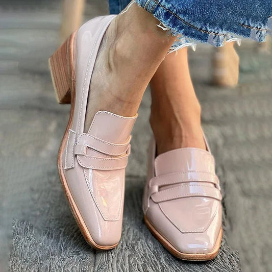 Elegant Pink Loafers for Women with Penny Toe Style