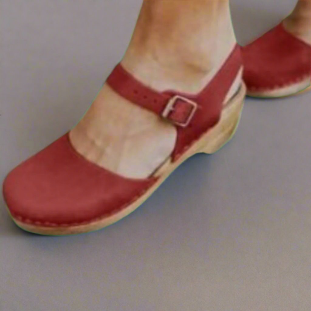 Mary Jane Wedge Sandals with Buckle Strap