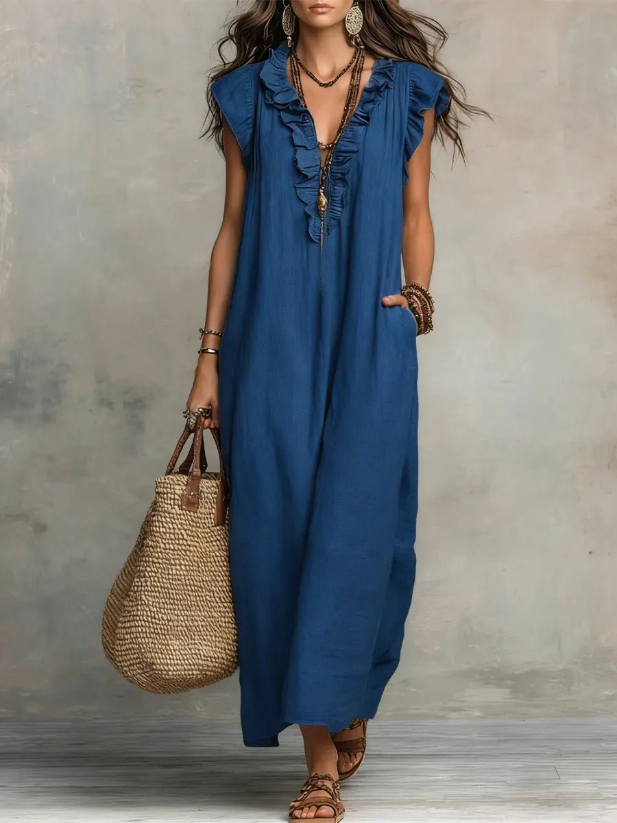 Sleeveless Button Maxi Dress