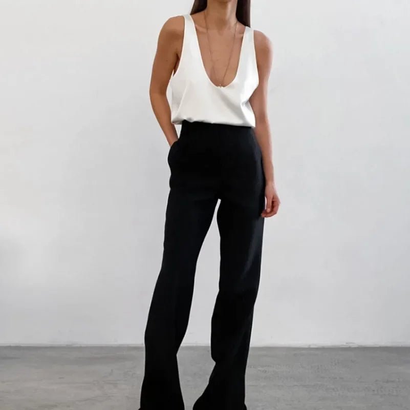 Satin V Neck Tank Top