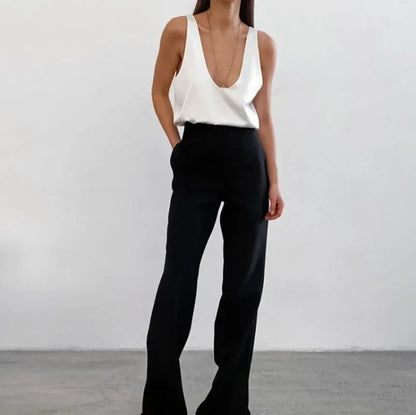Satin V Neck Tank Top