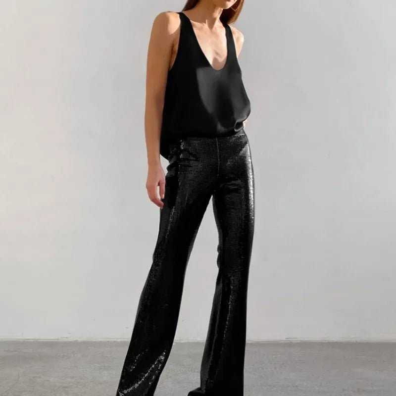 Satin V Neck Tank Top