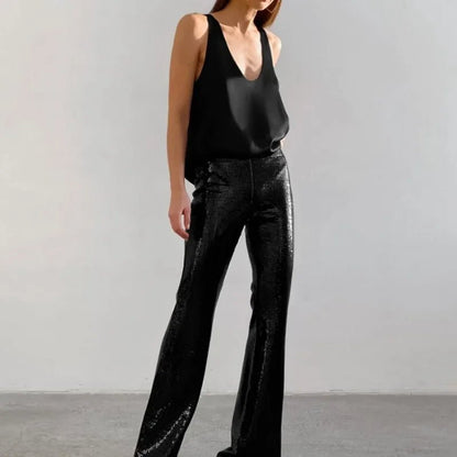Satin V Neck Tank Top