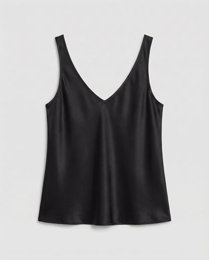 Satin V Neck Tank Top