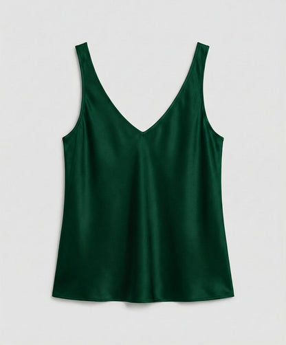 Satin V Neck Tank Top