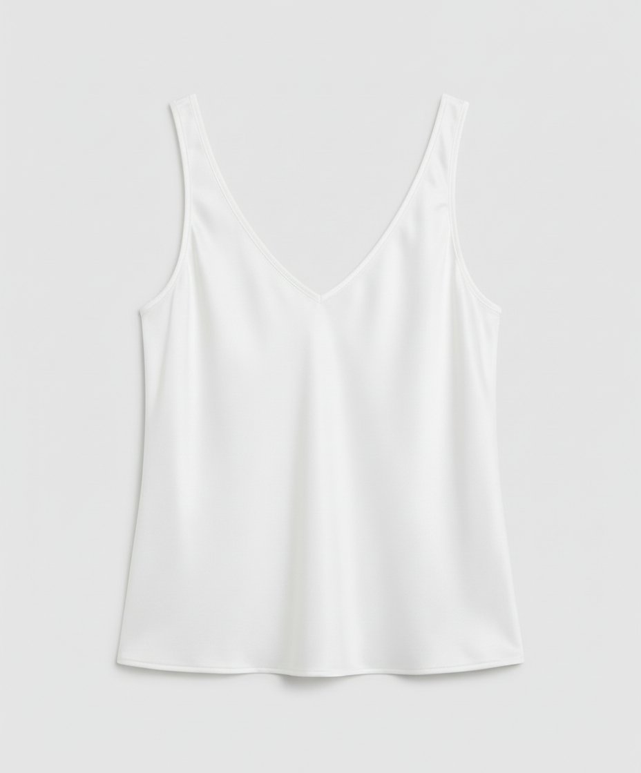 Satin V Neck Tank Top