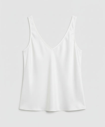 Satin V Neck Tank Top