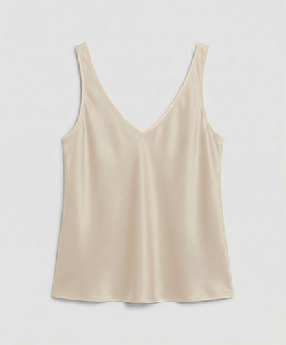 Satin V Neck Tank Top