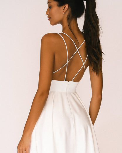 Strappy A-Line Wedding Guest Midi Dress
