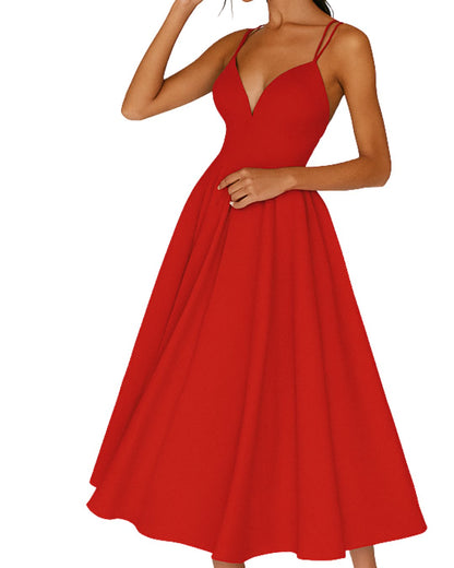 Strappy A-Line Wedding Guest Midi Dress