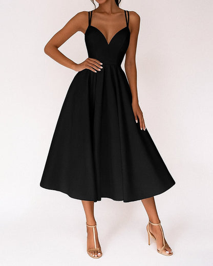 Strappy A-Line Wedding Guest Midi Dress