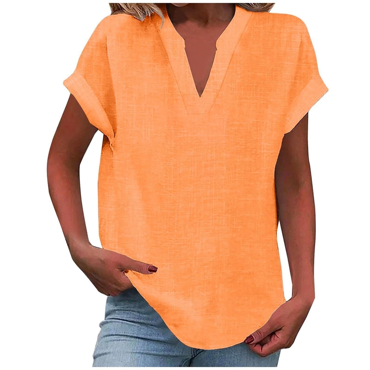 Effortless V Neck Blouses for Women with Short Sleeve Style